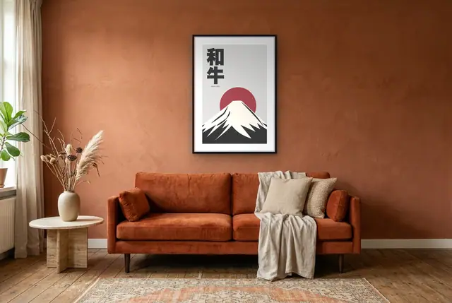 Japanse Wagyu poster in de woonkamer