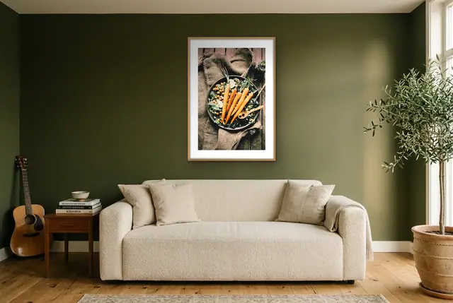 Wortelsalade poster in de woonkamer
