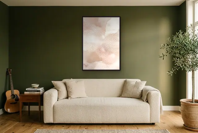 Zachte patronen poster in de woonkamer