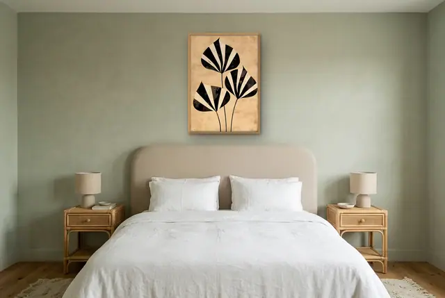 Zwart wit symfonie no. 2 poster boven het bed
